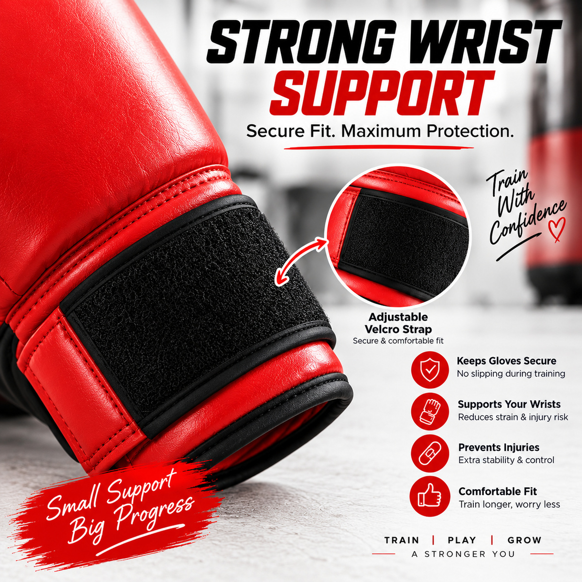 Sports Training Boxing Gloves with Padded Wrist Support for kids and adults too